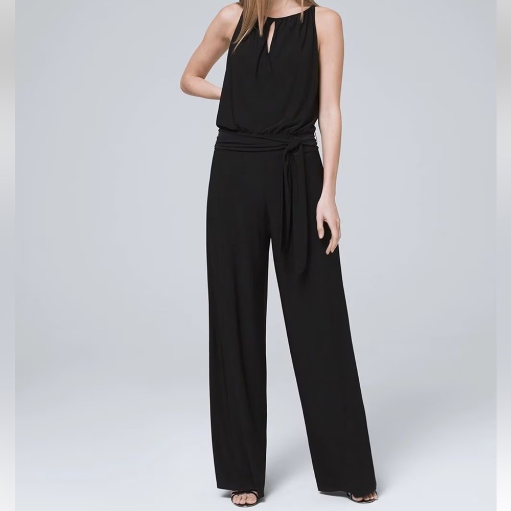 White House Black Market Wide Leg Jumpsuit in black, size small